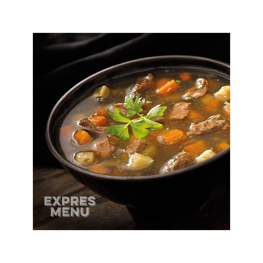 Hovězí vývar s masem a zeleninou - 1 porce - Expres Menu 